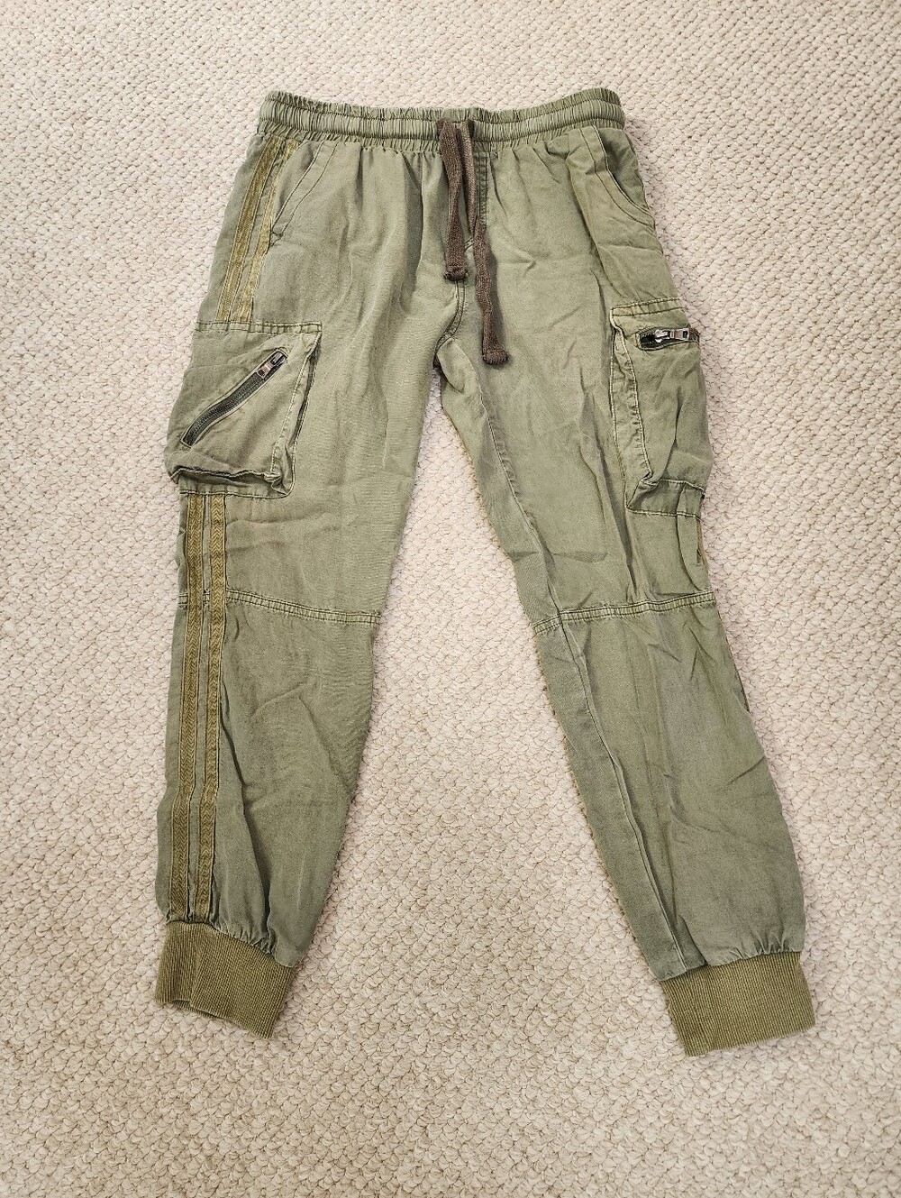 Women's Vintage Havana Olive Green Cargo Jogger Pants Sz M